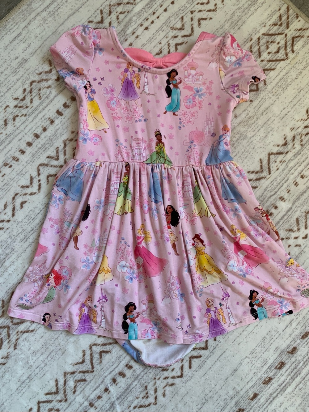 Little Sleepies Pink Disney Princess Short Sleeve Twirl Dress